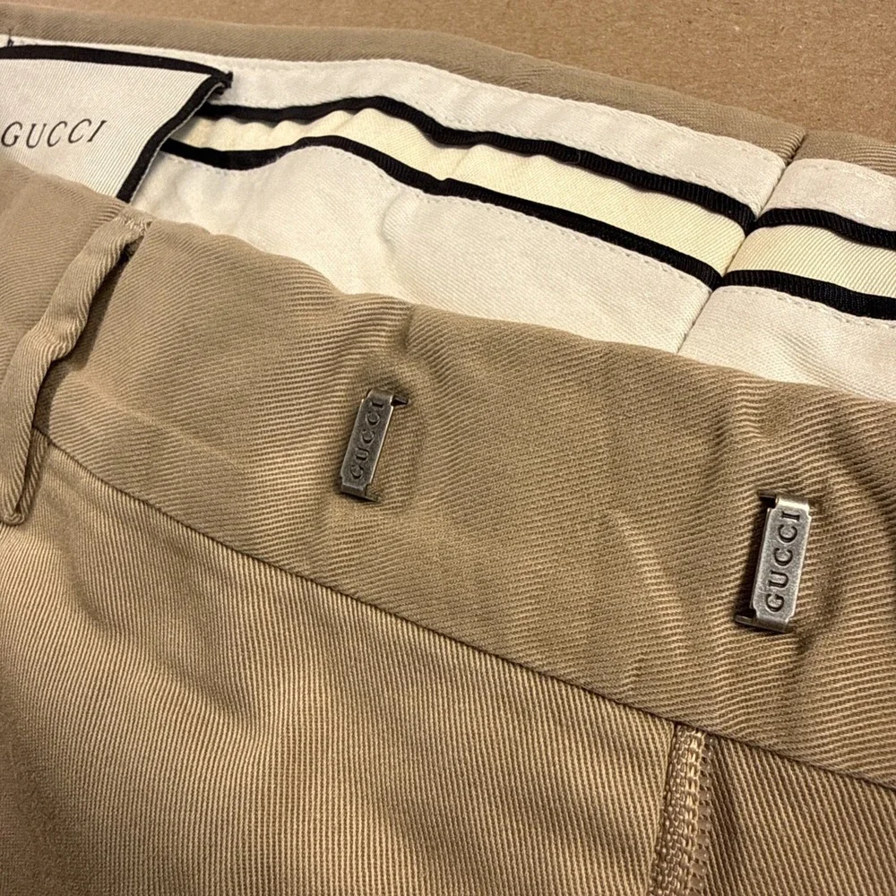 Gucci Men's Khaki Cotton Stretch Formal Pant Size 50R (34-35) 451107‎ Z43682840